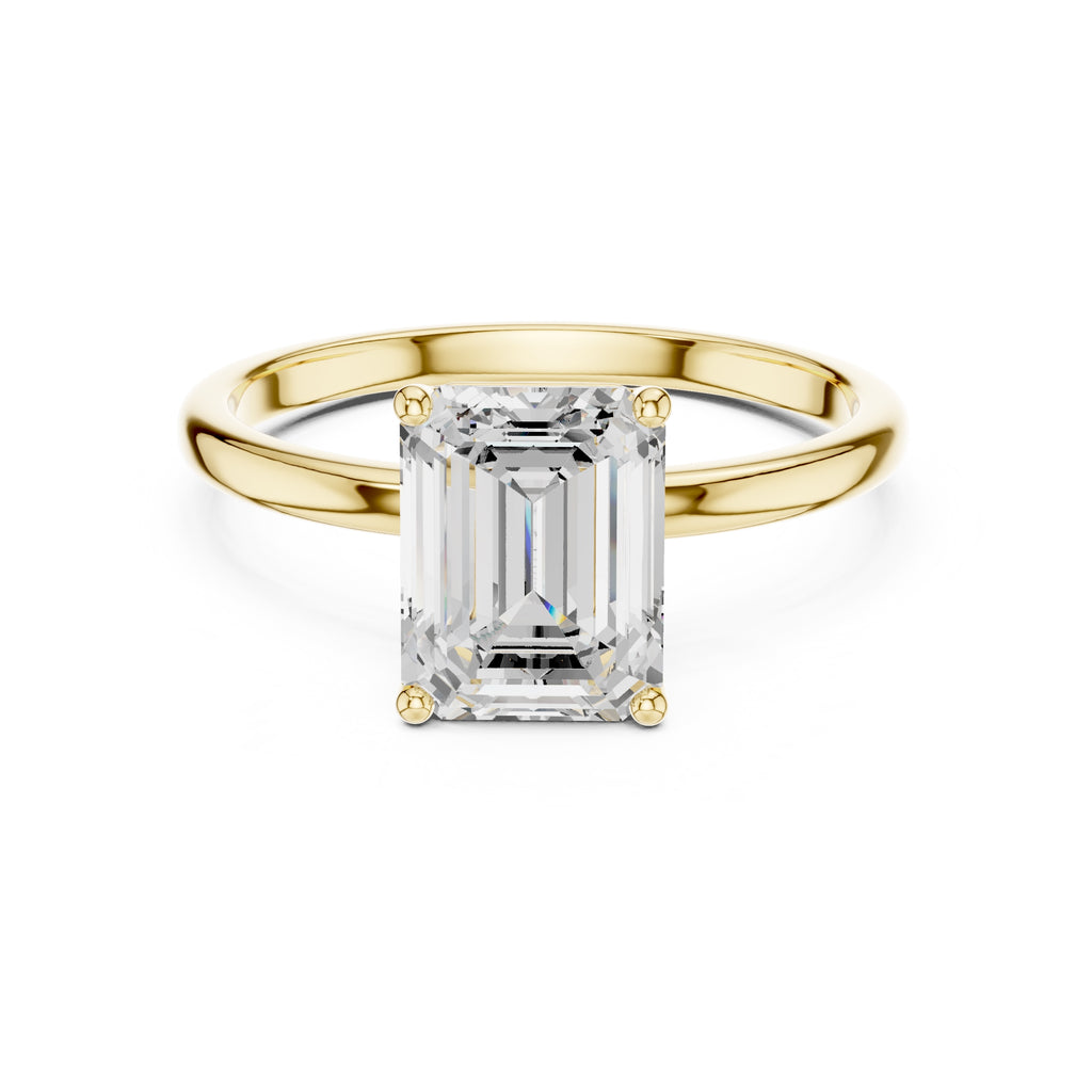 The Clara Emerald Solitaire Ring 2ct Yellow Gold