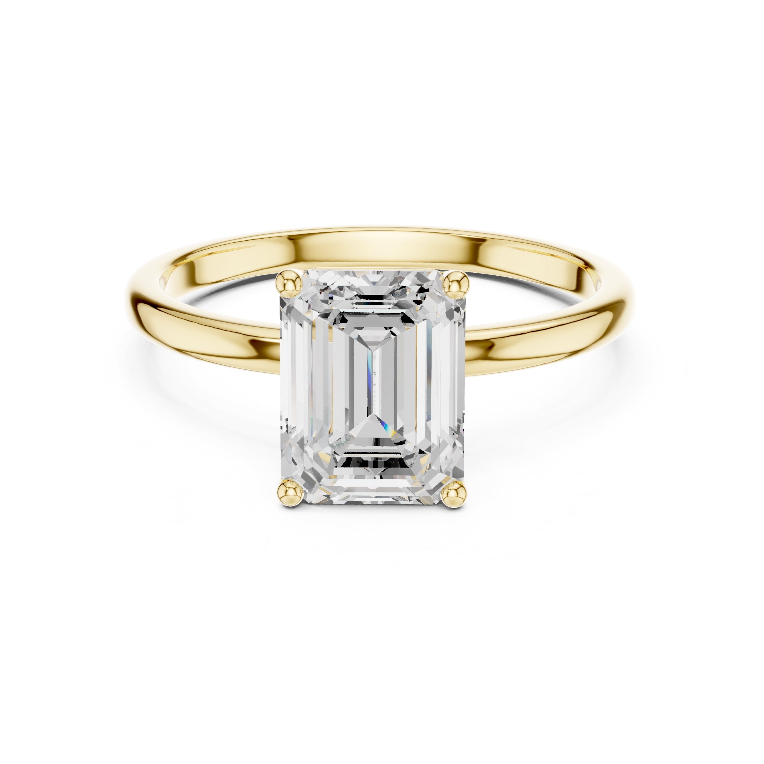 The Clara Emerald Solitaire Ring 2ct Yellow Gold