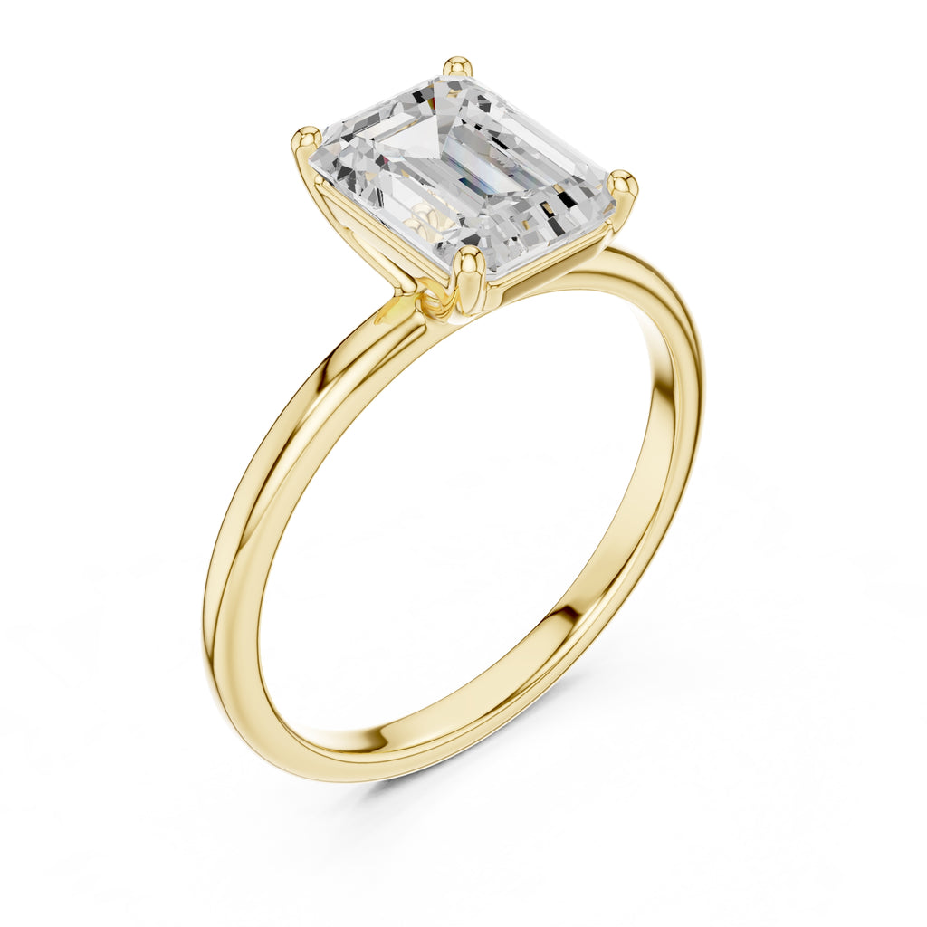 The Clara Emerald Solitaire Ring 2ct Yellow Gold