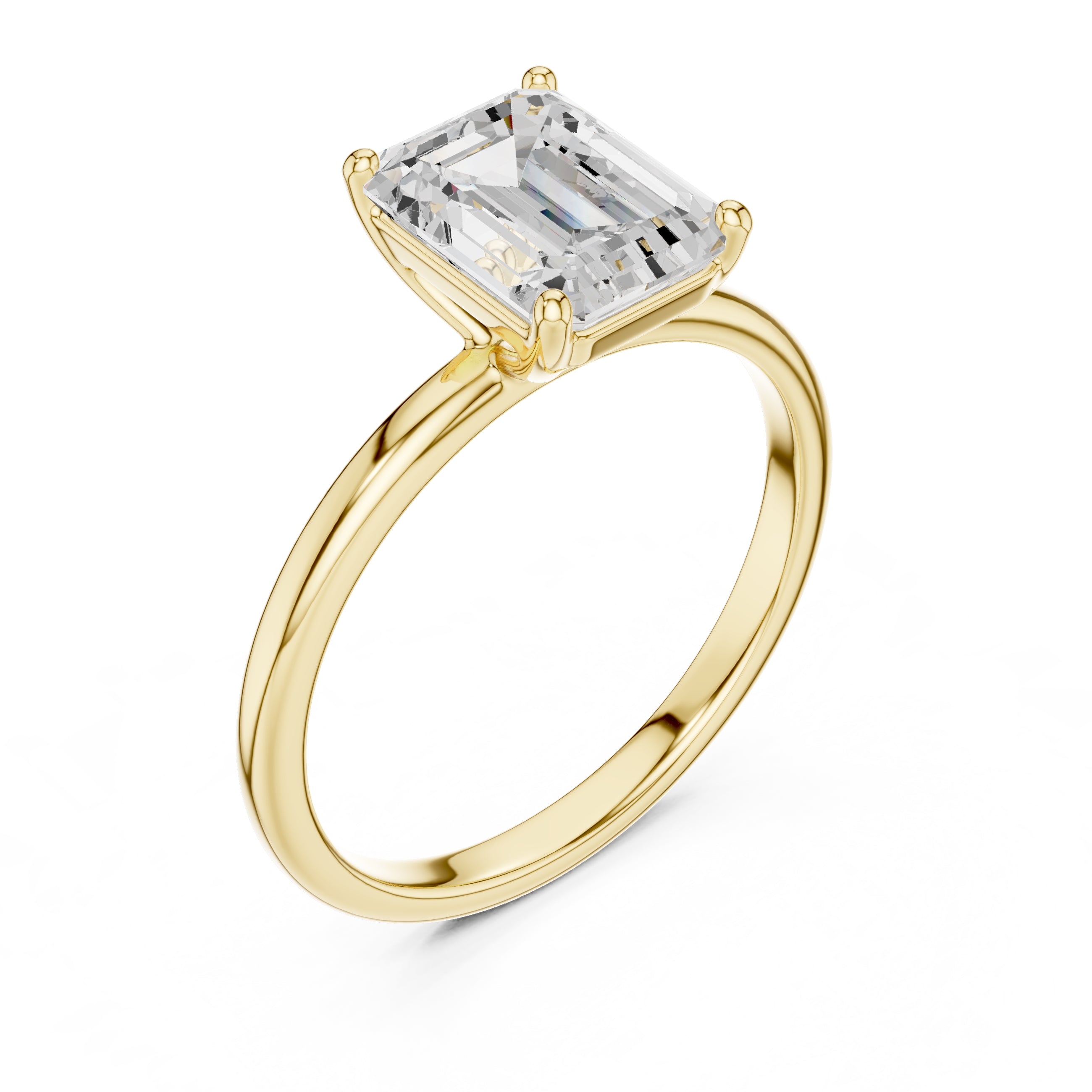 The Clara Emerald Solitaire Ring 2ct Yellow Gold