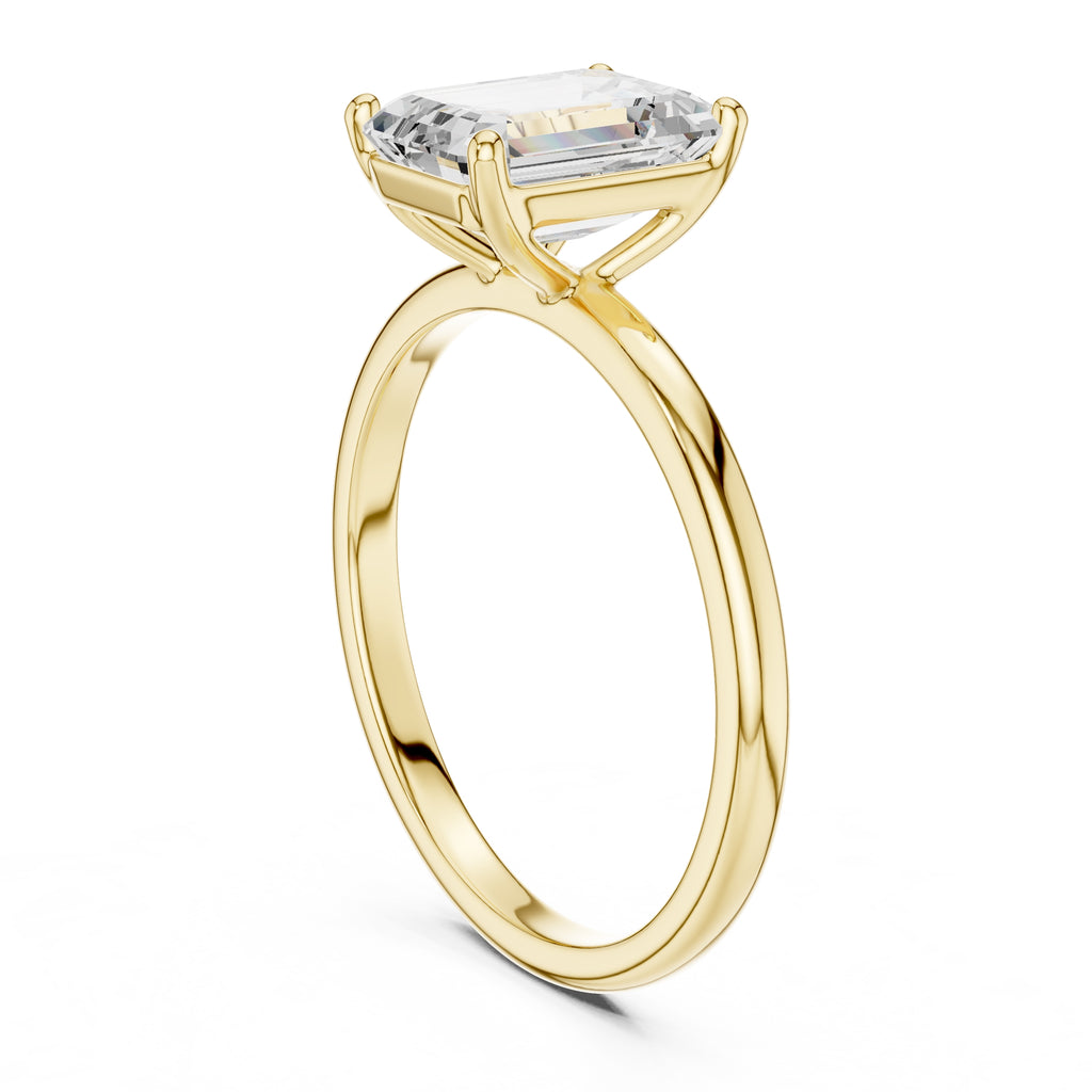 The Clara Emerald Solitaire Ring 2ct Yellow Gold