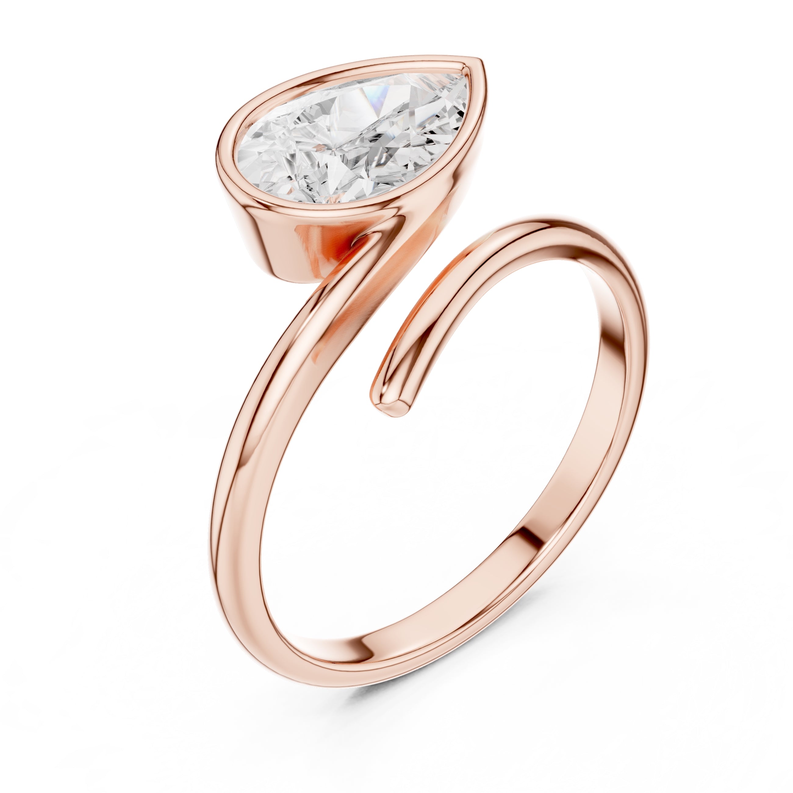 The Cora Bezel Ring 1.22ct Rose Gold