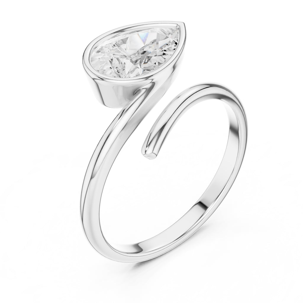 The Cora Bezel Ring 1.22ct White Gold