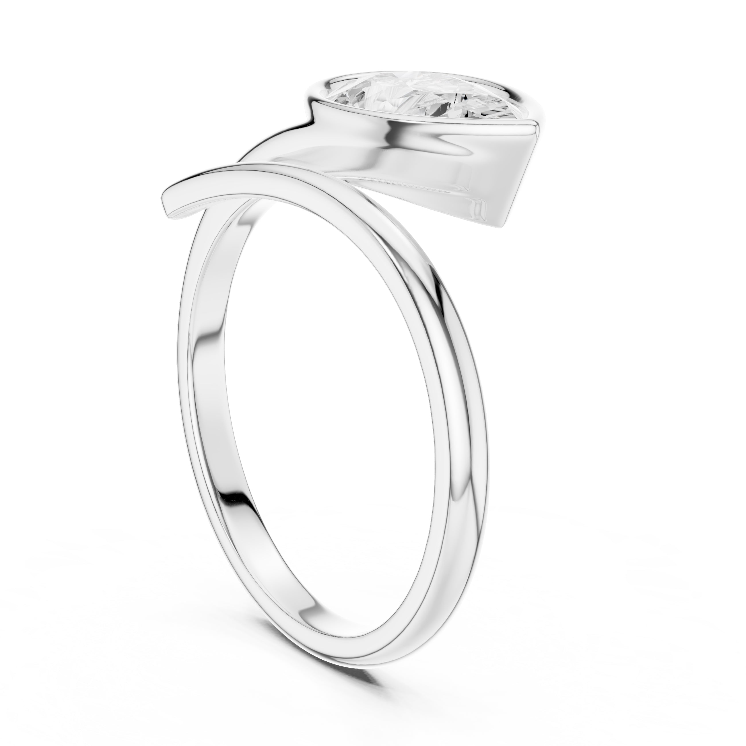 The Cora Bezel Ring 1.22ct White Gold