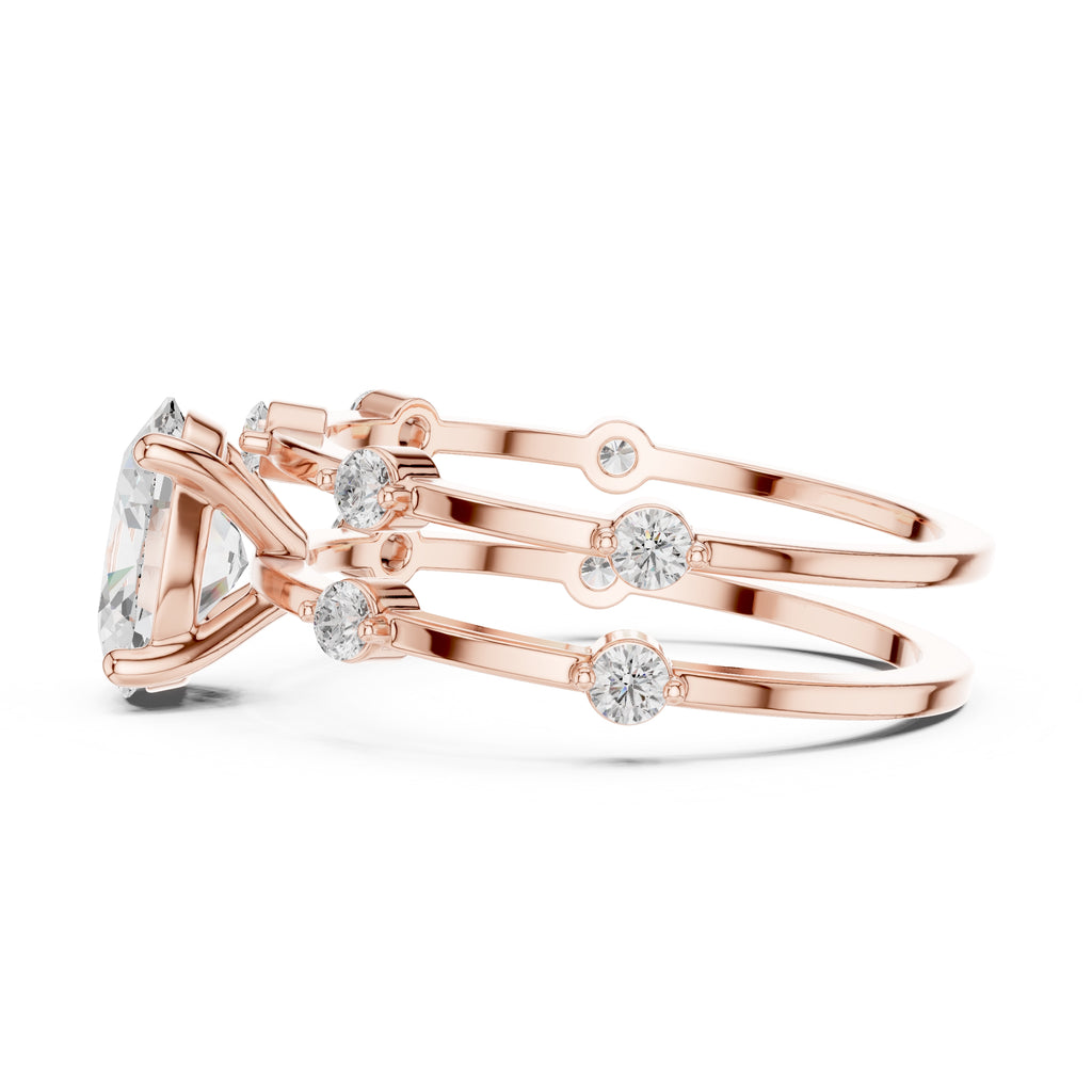 The Isla Double Band Oval 1.2ct Rose Gold