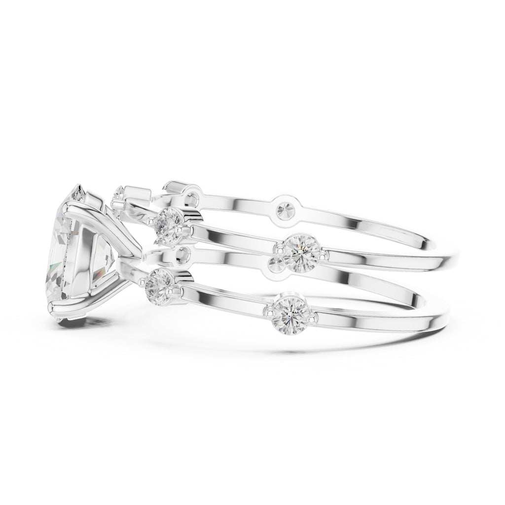 The Isla Double Band Oval 1.2ct White Gold