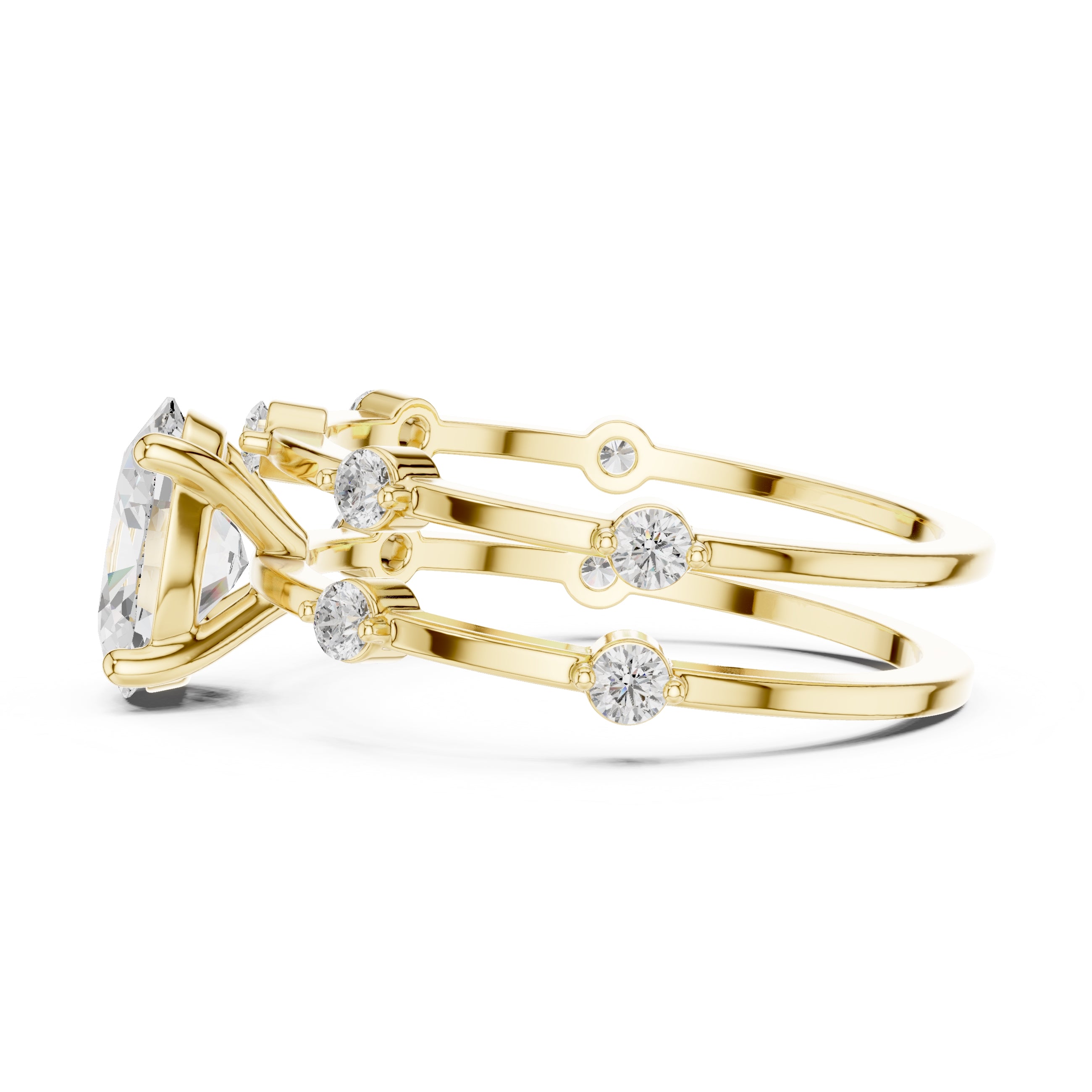 The Isla Double Band Oval 1.2ct Yellow Gold