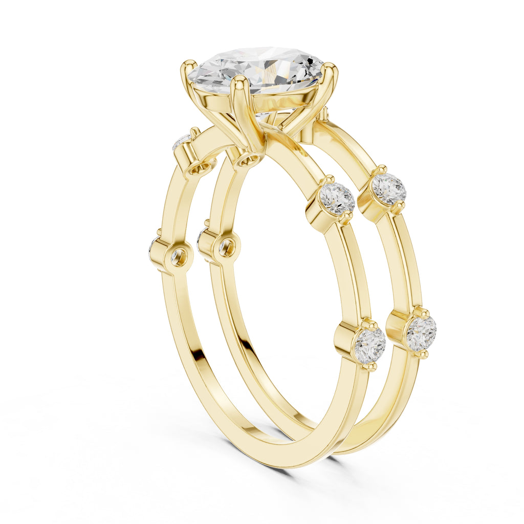 The Isla Double Band Oval 1.2ct Yellow Gold