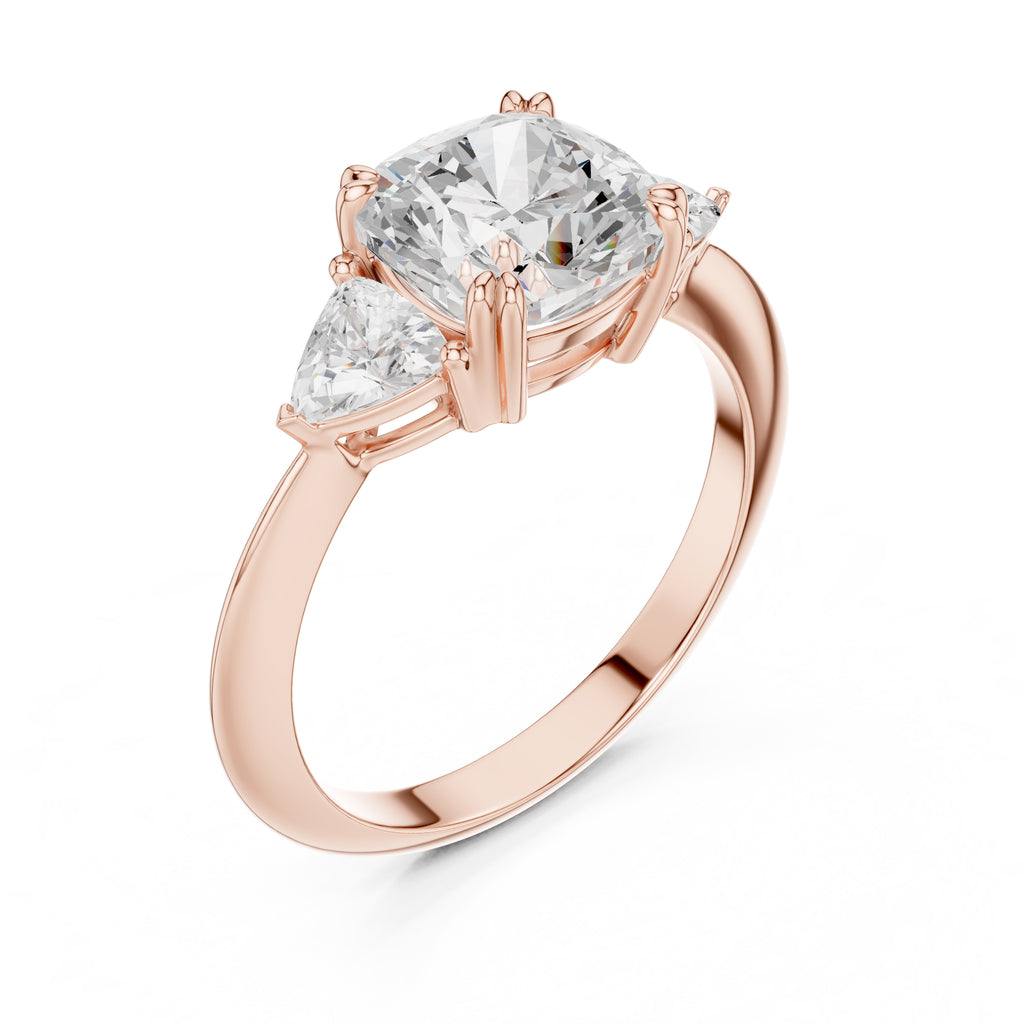 The Mila Cushion Trilogy 2.51ct Rose Gold