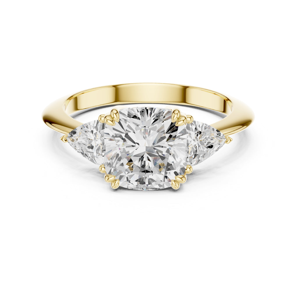 The Mila Cushion Trilogy 2.51ct Yellow Gold