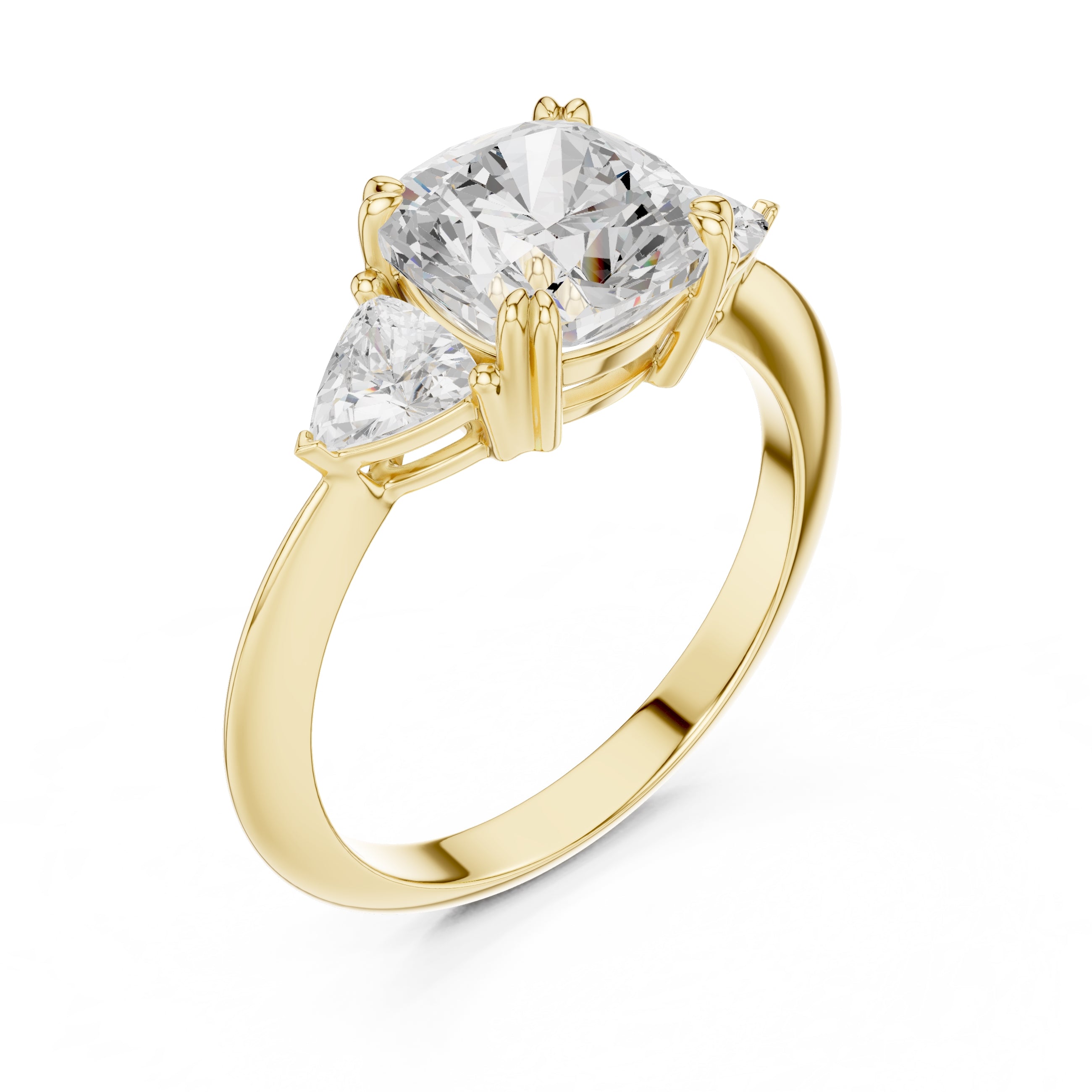 The Mila Cushion Trilogy 2.51ct Yellow Gold