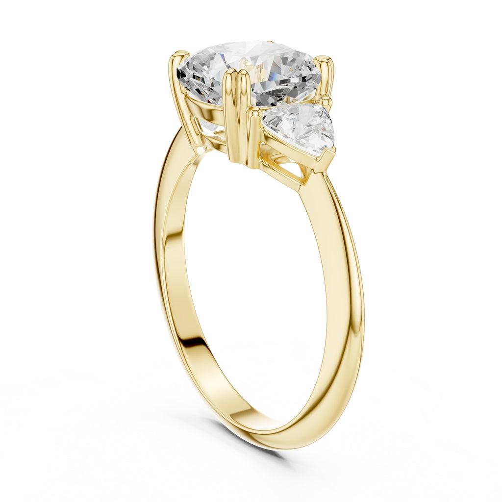 The Mila Cushion Trilogy 2.51ct Yellow Gold