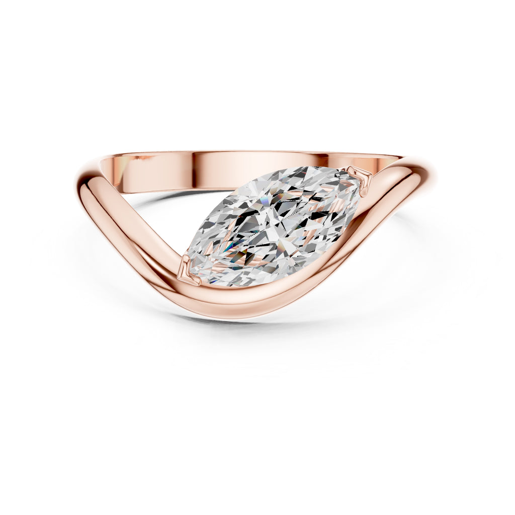 The Eden East-West Ring 0.9ct Rose Gold