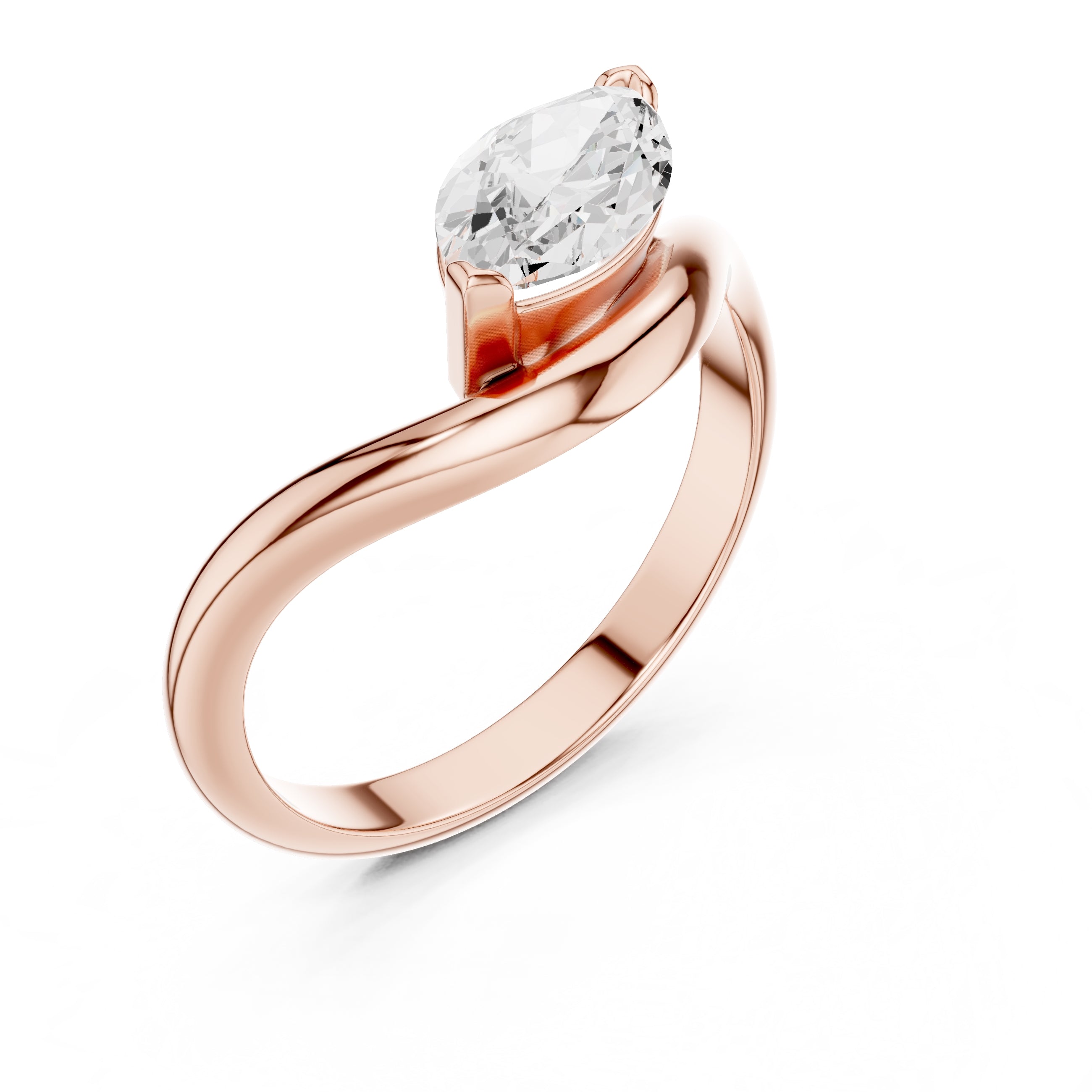 The Eden East-West Ring 0.9ct Rose Gold