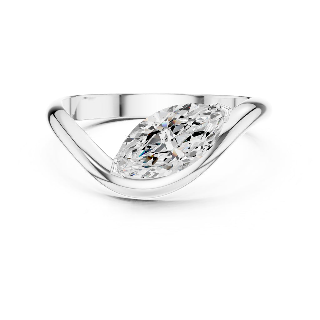 The Eden East-West Ring 0.9ct White Gold