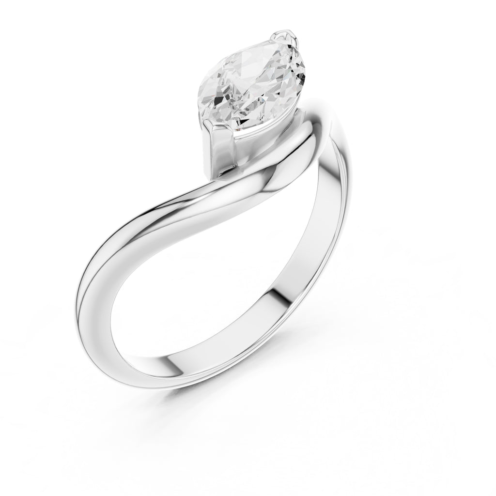 The Eden East-West Ring 0.9ct White Gold