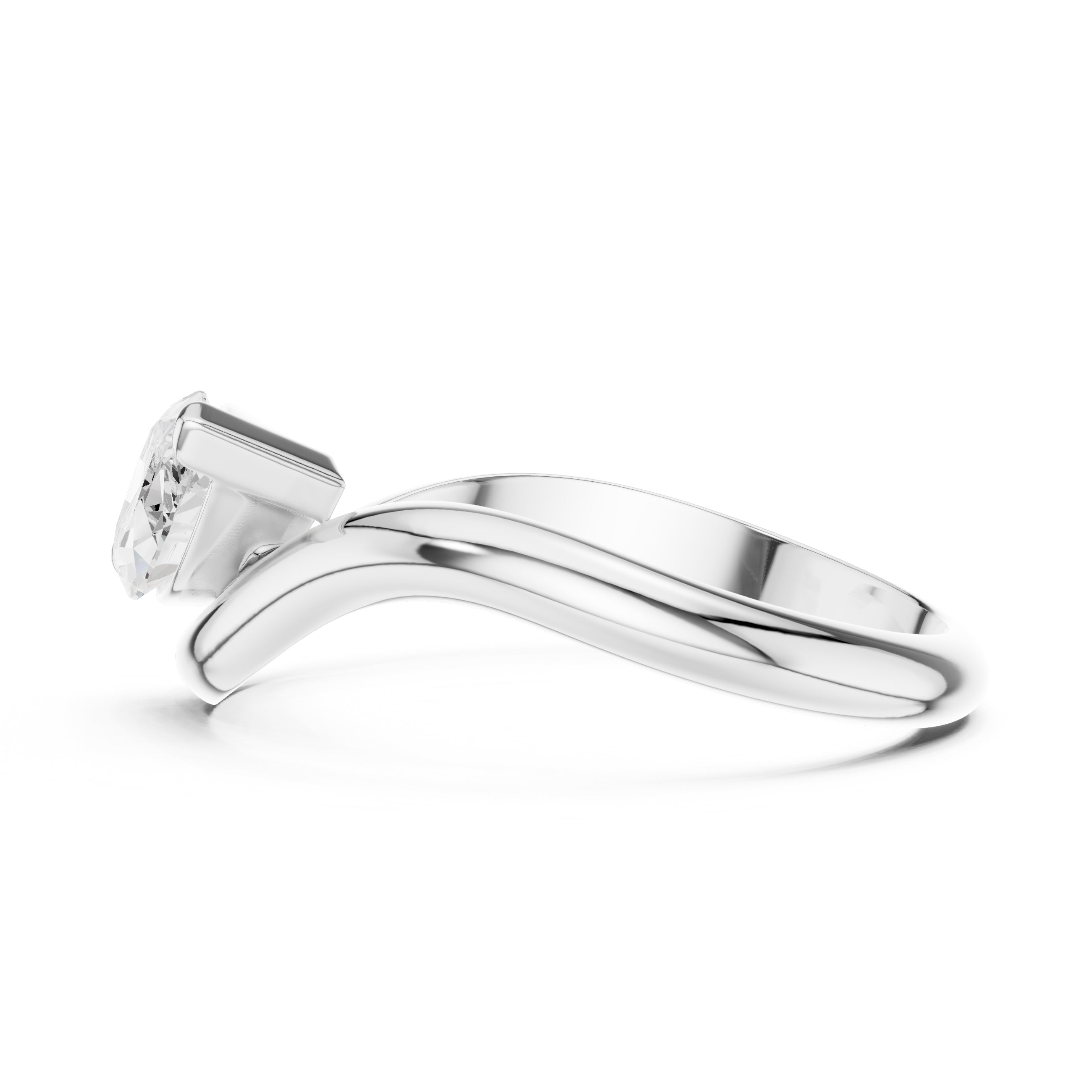 The Eden East-West Ring 0.9ct White Gold