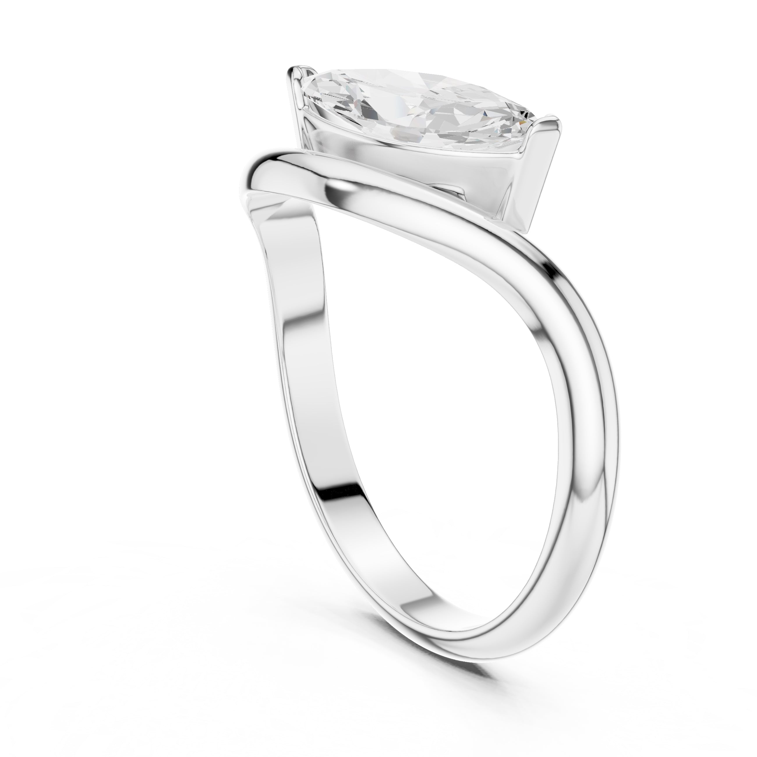 The Eden East-West Ring 0.9ct White Gold