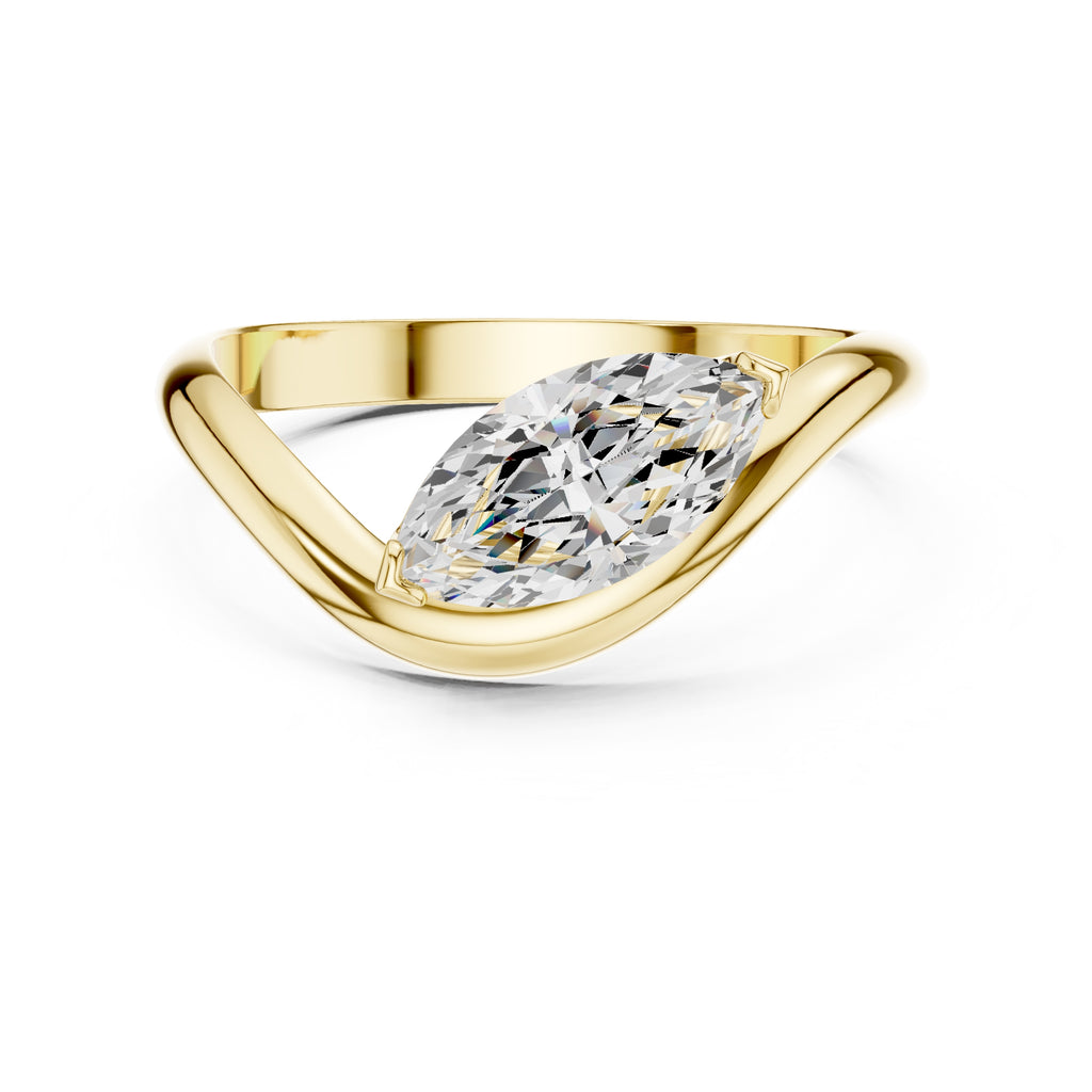 The Eden East-West Ring 0.9ct Yellow Gold
