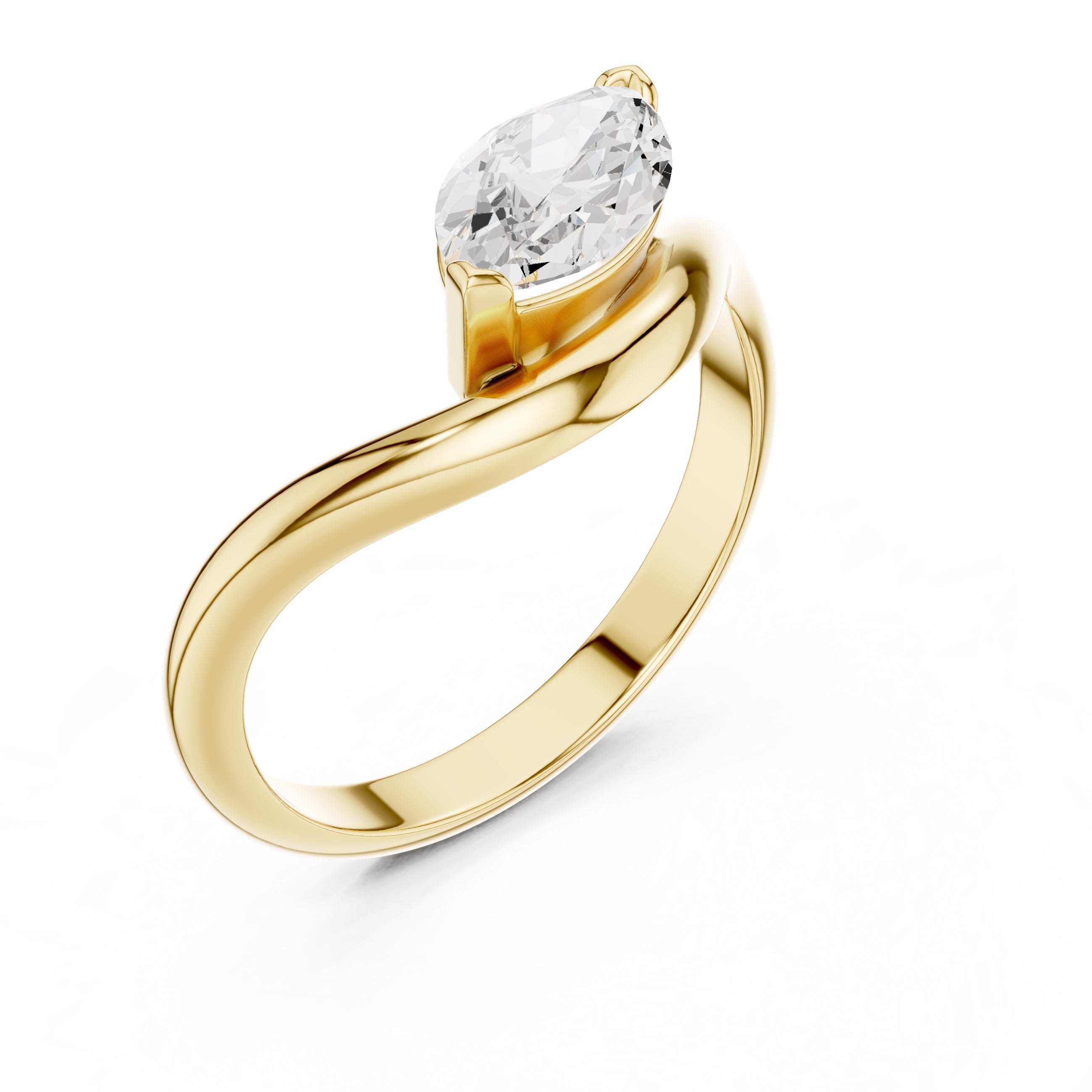 The Eden East-West Ring 0.9ct Yellow Gold