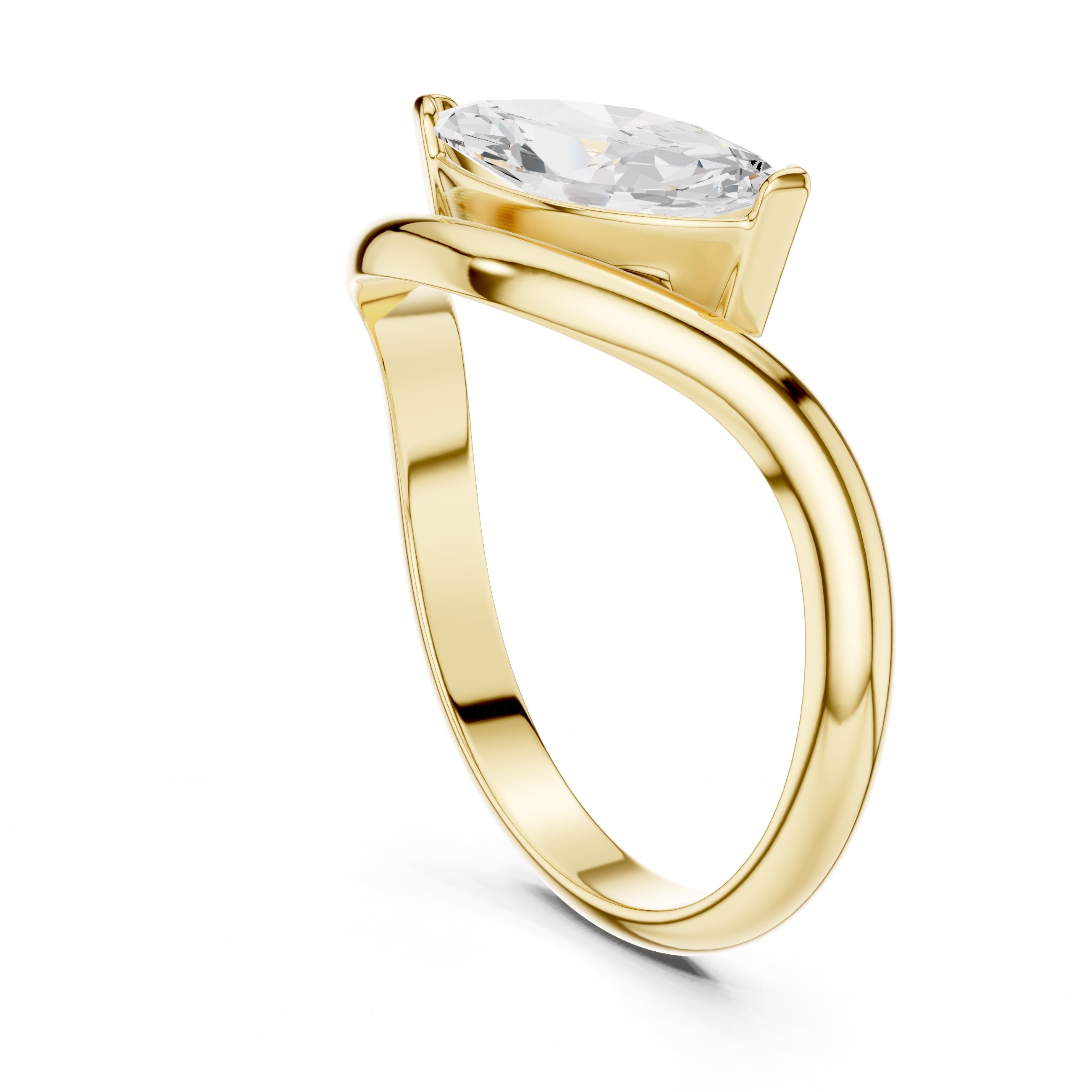 The Eden East-West Ring 0.9ct Yellow Gold