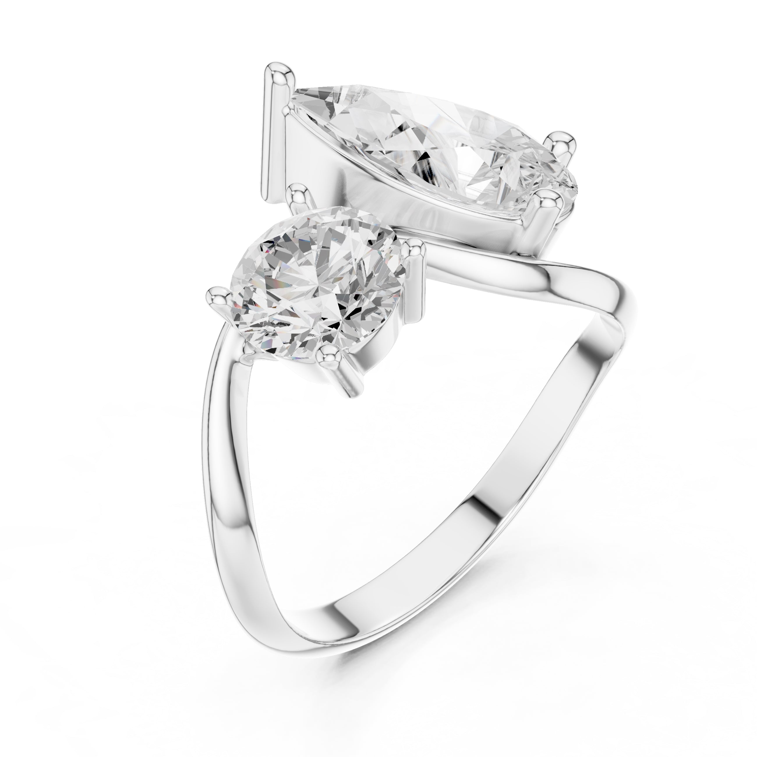 The Astra Toi et Moi 2ct White Gold