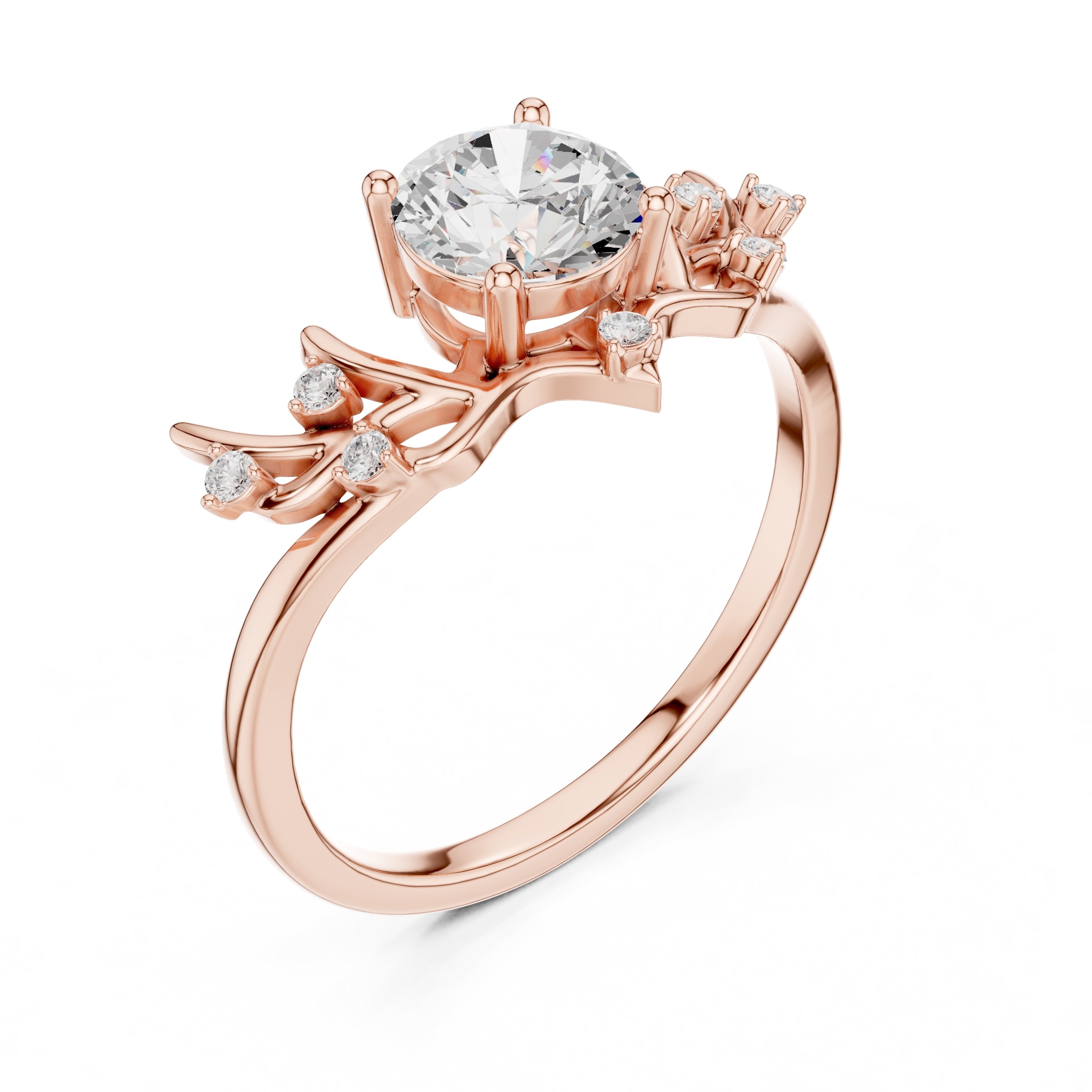 The Willow Branch Solitaire 0.85ct Rose Gold