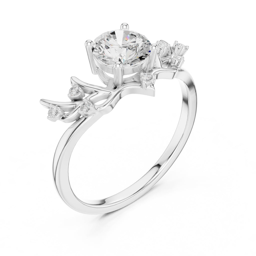 The Willow Branch Solitaire 0.85ct White Gold
