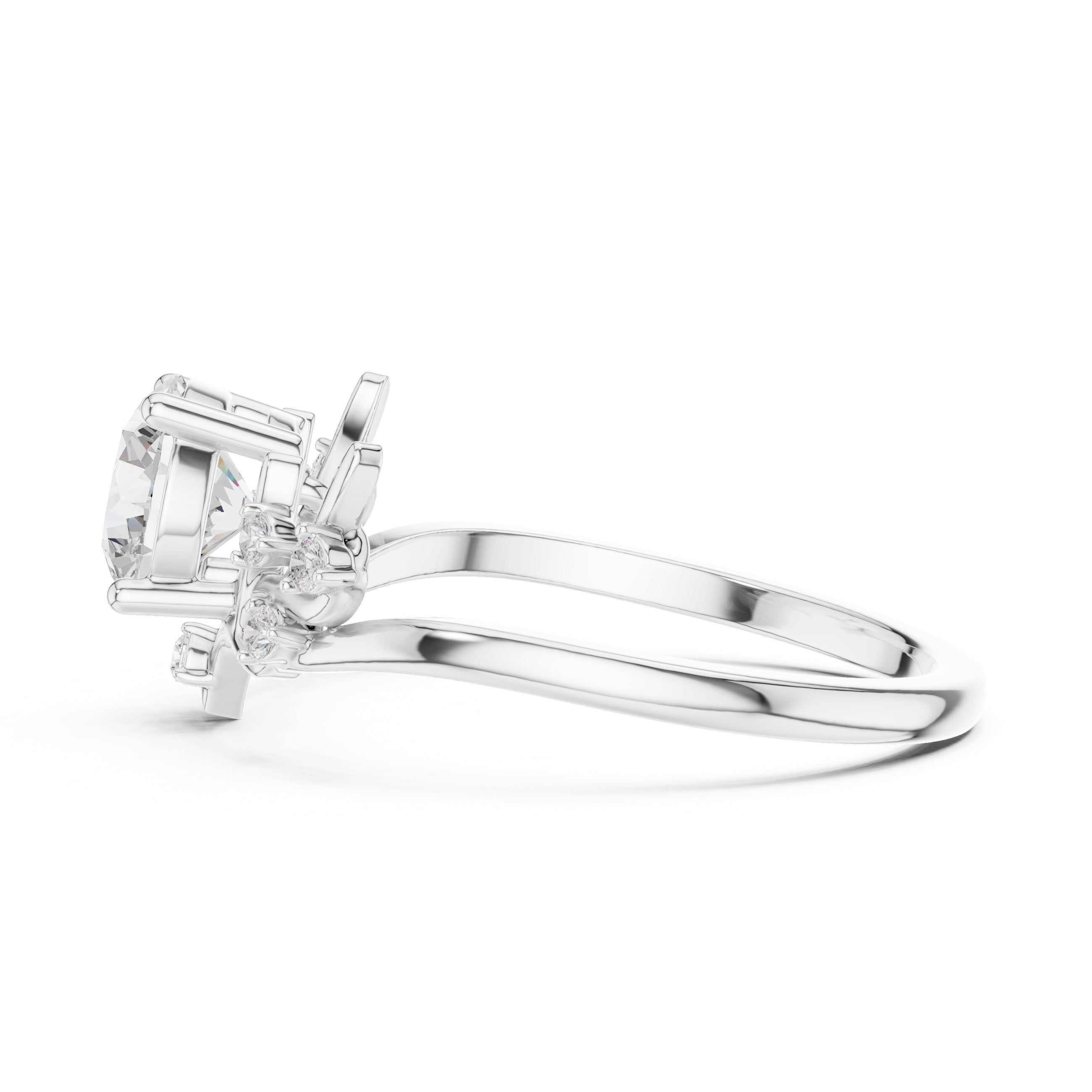 The Willow Branch Solitaire 0.85ct White Gold