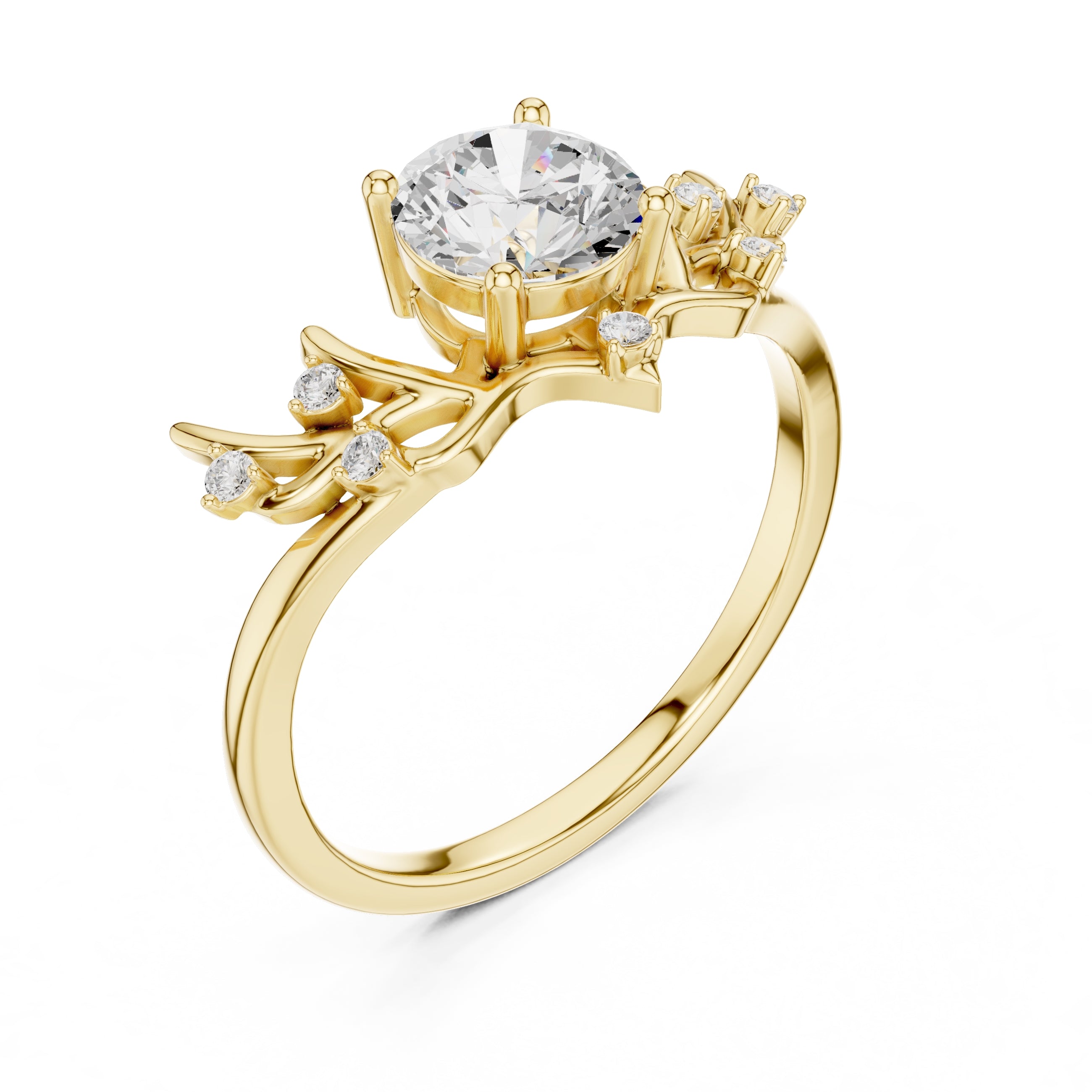 The Willow Branch Solitaire 0.85ct Yellow Gold
