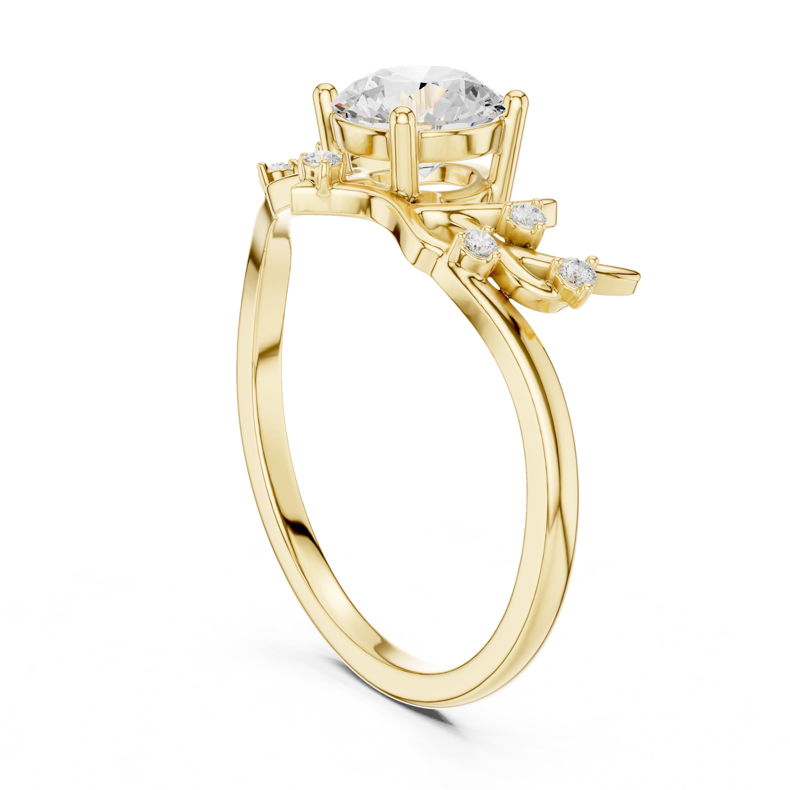 The Willow Branch Solitaire 0.85ct Yellow Gold