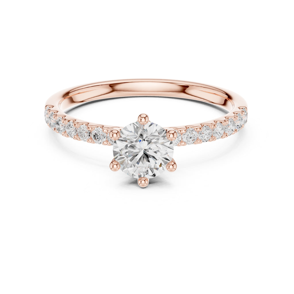 The Elara Pavé Solitaire 0.65ct Rose Gold