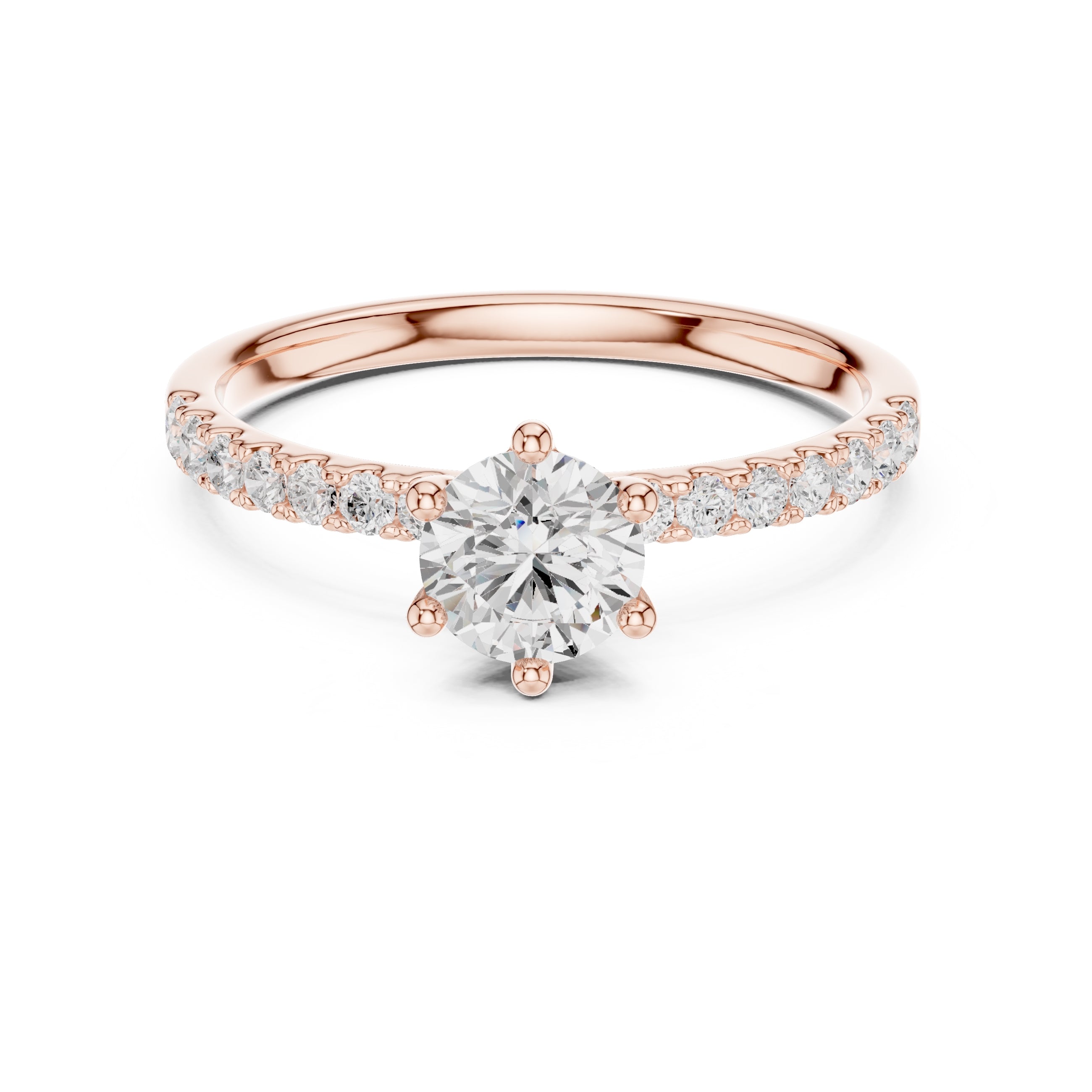 The Elara Pavé Solitaire 0.65ct Rose Gold