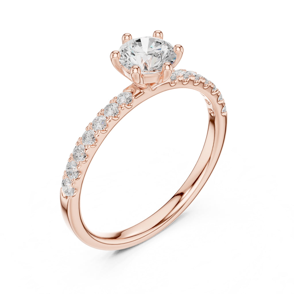 The Elara Pavé Solitaire 0.65ct Rose Gold