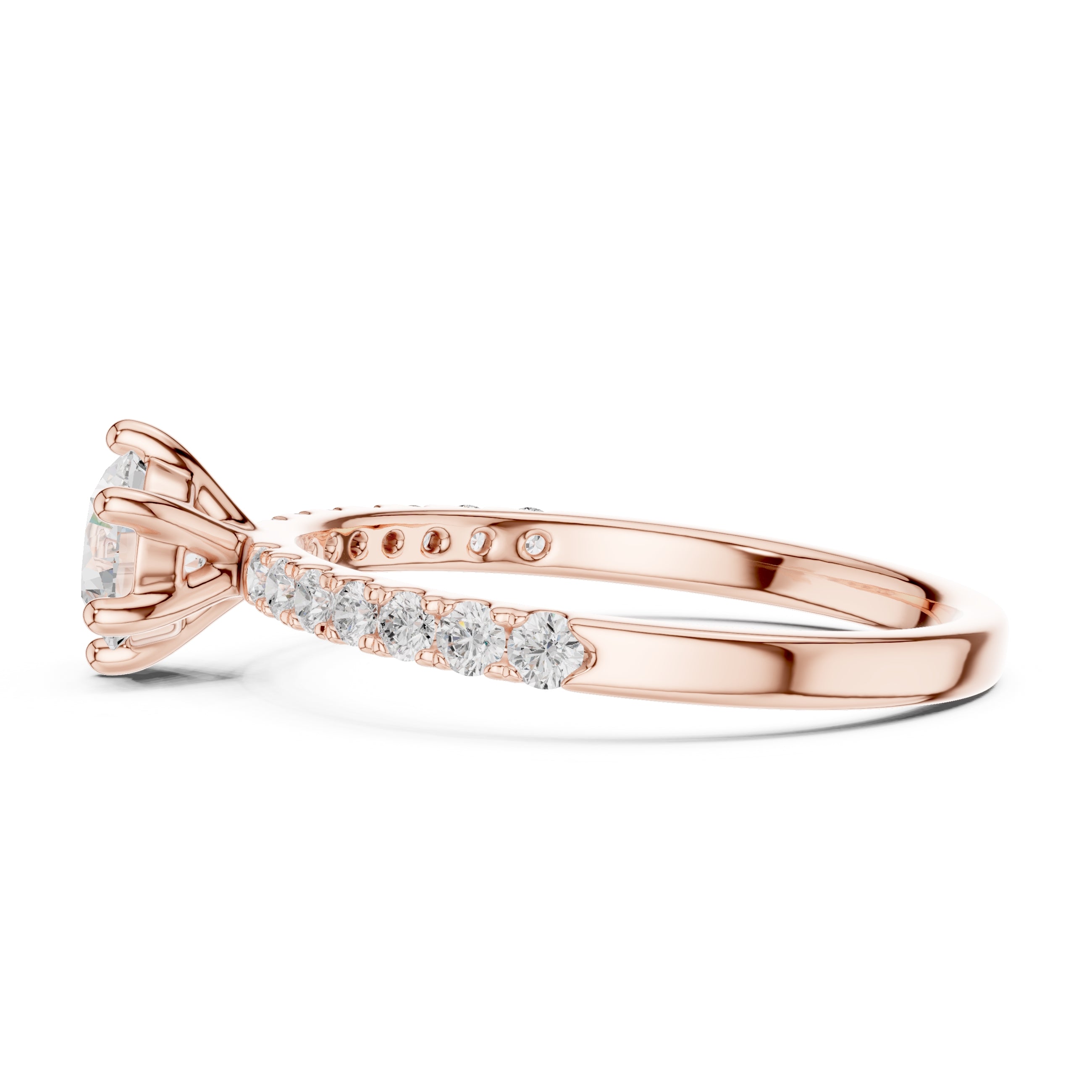 The Elara Pavé Solitaire 0.65ct Rose Gold