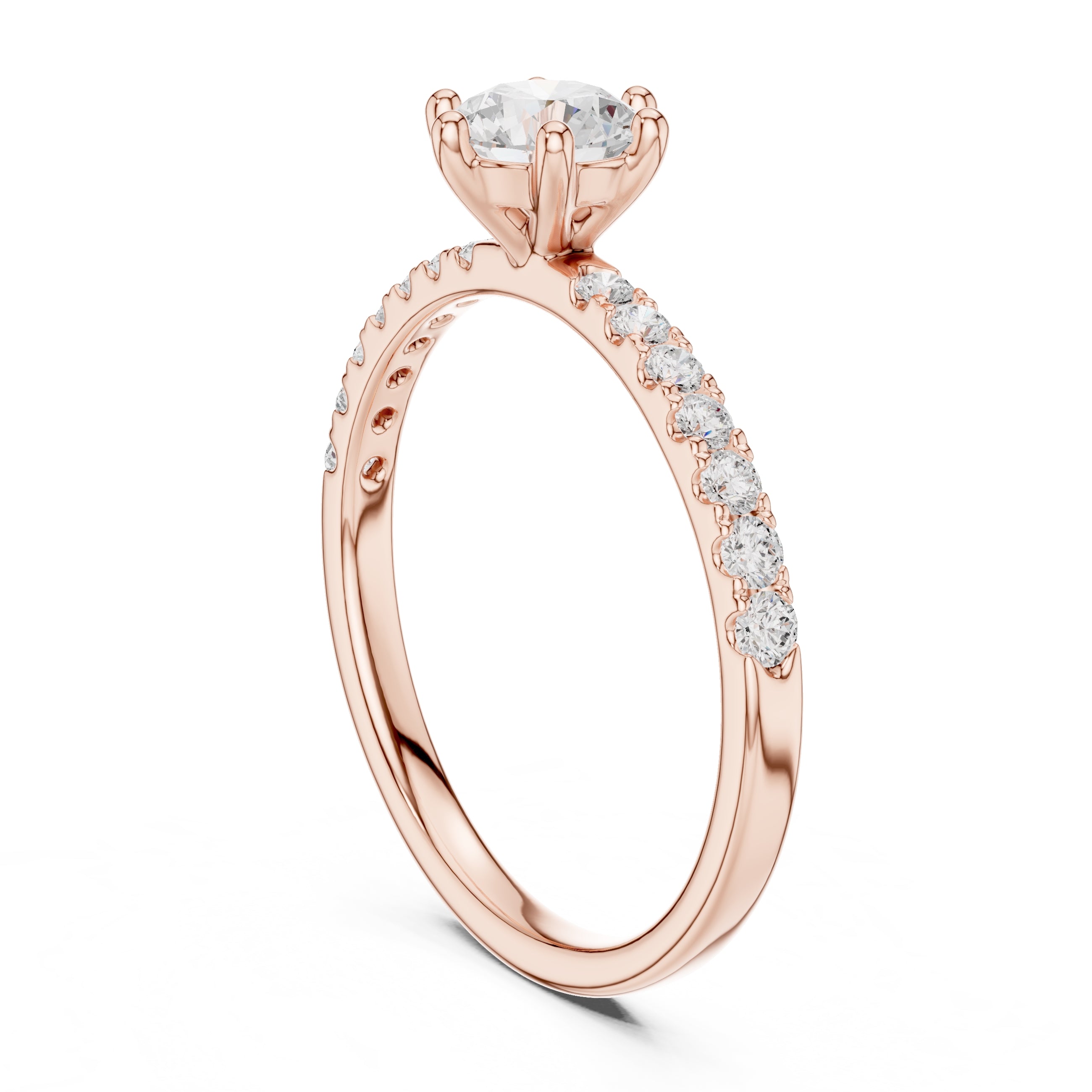 The Elara Pavé Solitaire 0.65ct Rose Gold