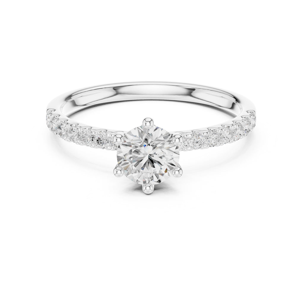 The Elara Pavé Solitaire 0.65ct White Gold