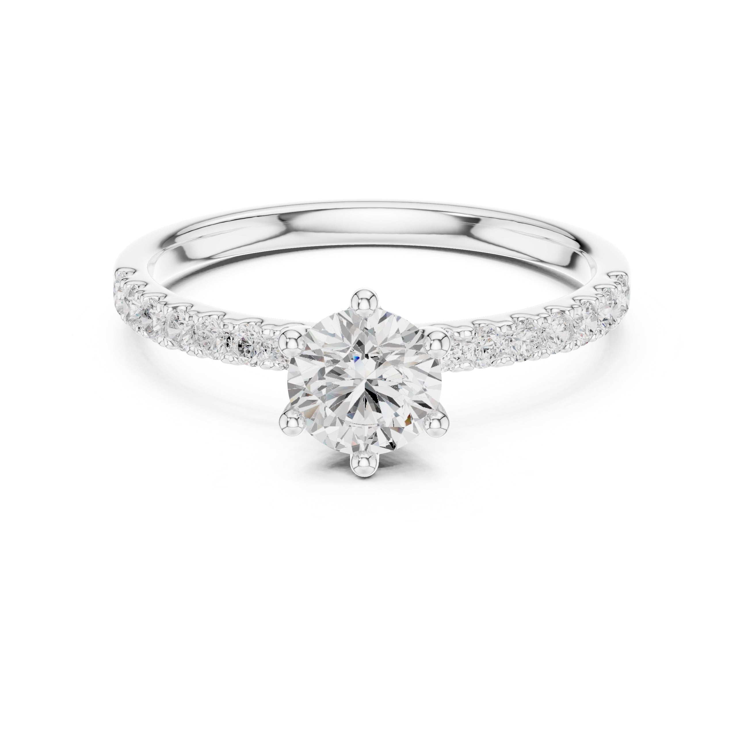 The Elara Pavé Solitaire 0.65ct White Gold