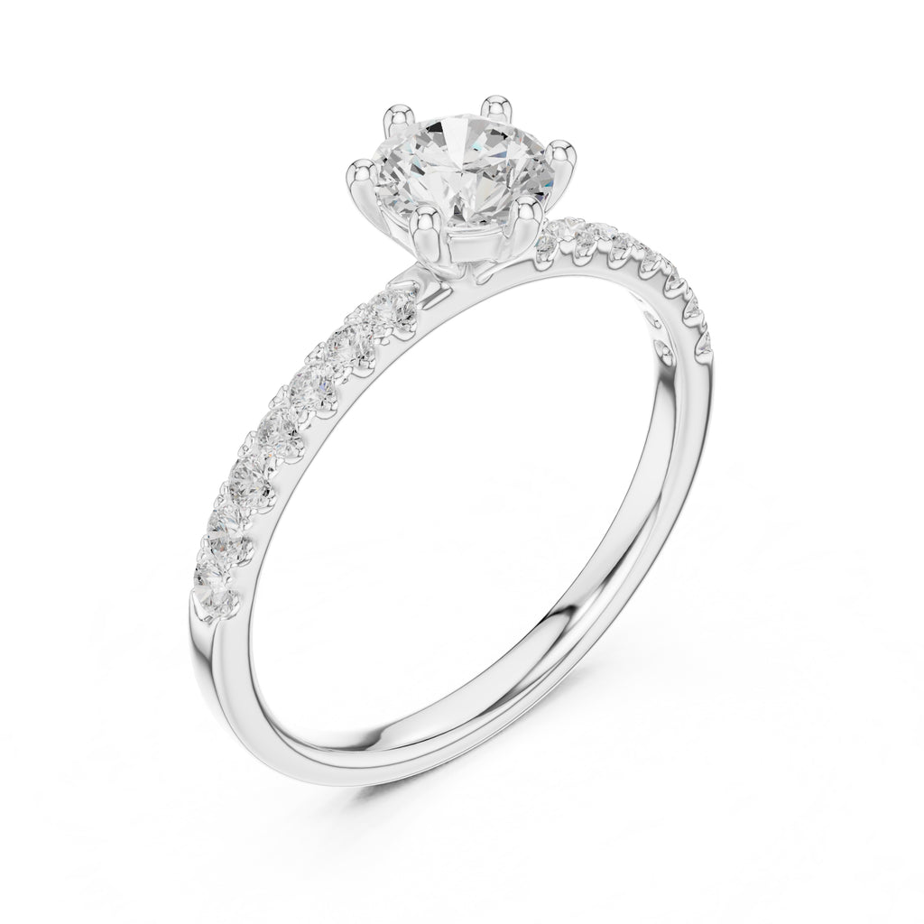The Elara Pavé Solitaire 0.65ct White Gold