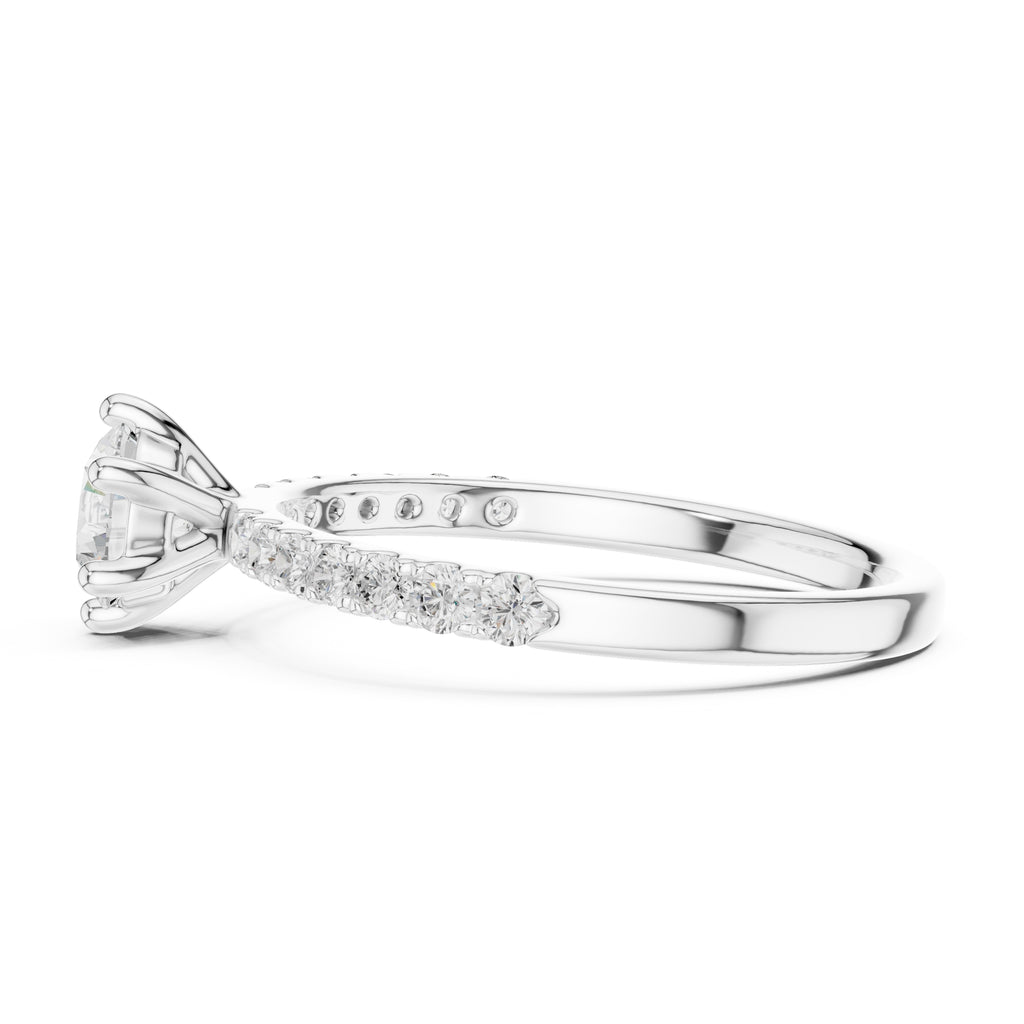 The Elara Pavé Solitaire 0.65ct White Gold