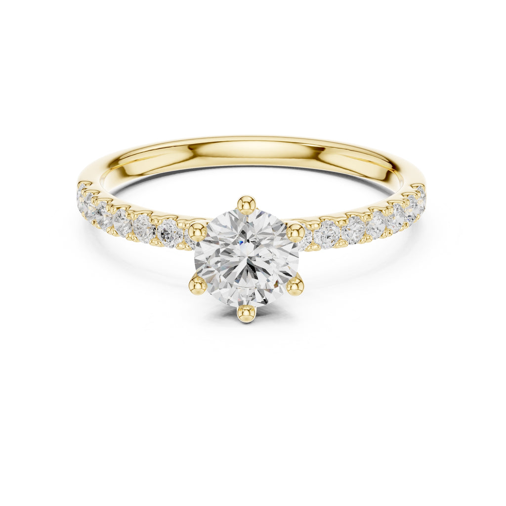 The Elara Pavé Solitaire 0.65ct Yellow Gold