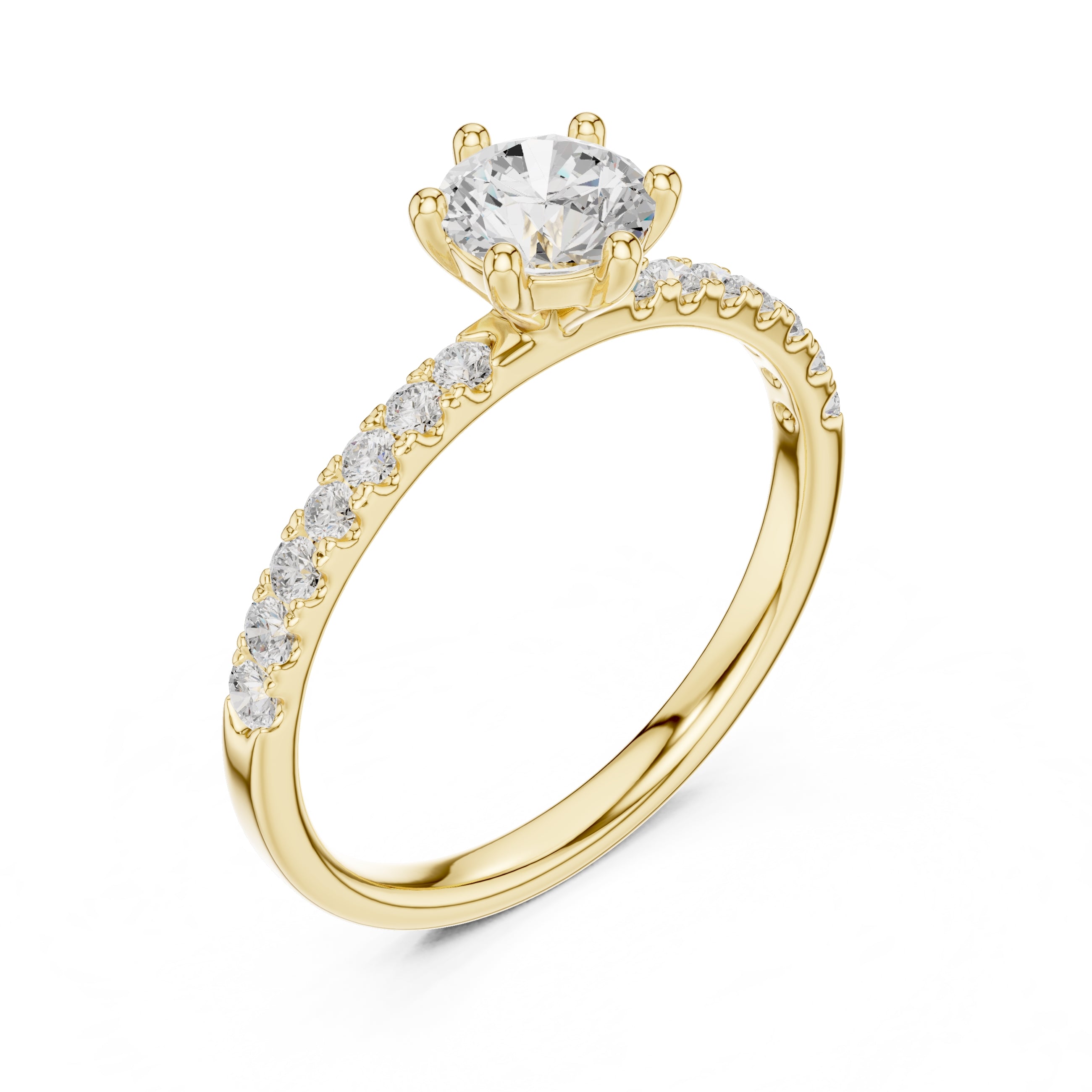 The Elara Pavé Solitaire 0.65ct Yellow Gold