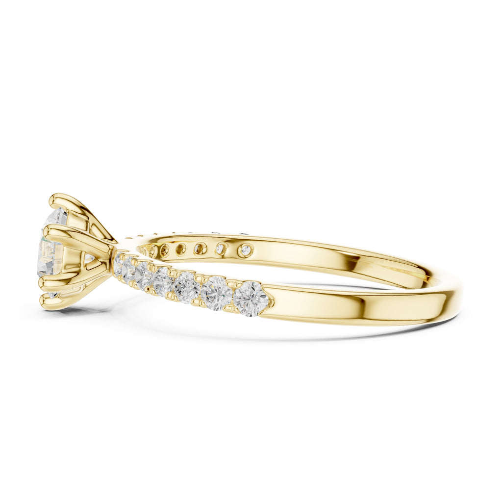 The Elara Pavé Solitaire 0.65ct Yellow Gold