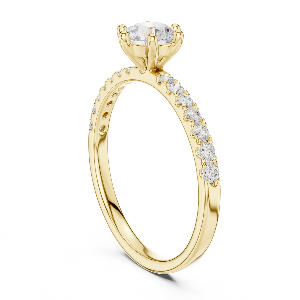 The Elara Pavé Solitaire 0.65ct Yellow Gold