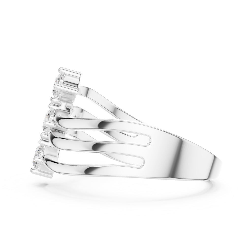 The Trinity Wave Ring White Gold