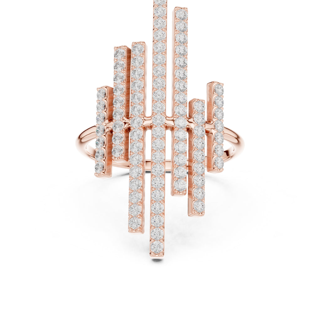 The Metropolis Pavé Statement Ring Rose Gold