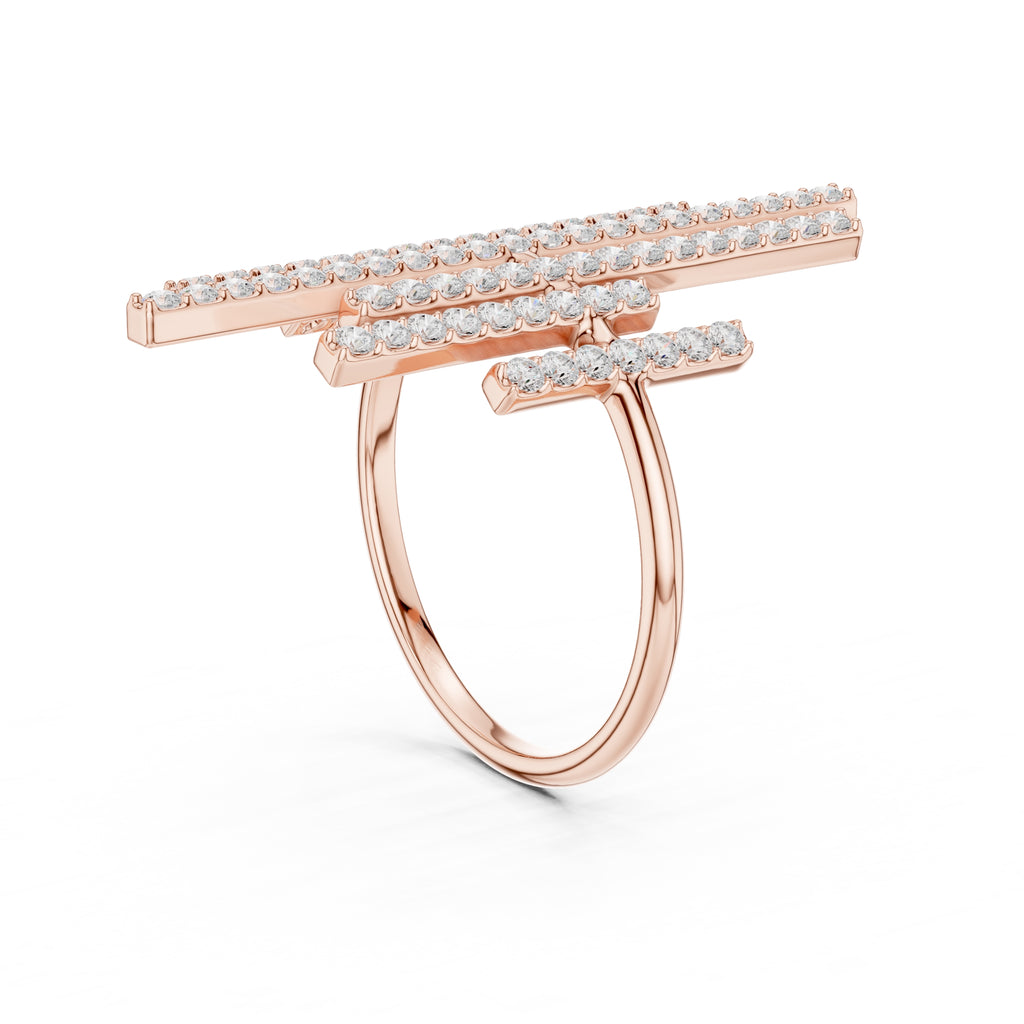The Metropolis Pavé Statement Ring Rose Gold