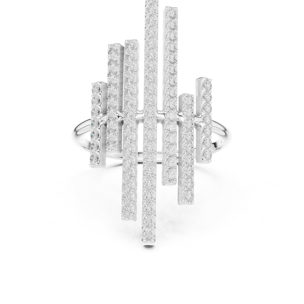 The Metropolis Pavé Statement Ring White Gold