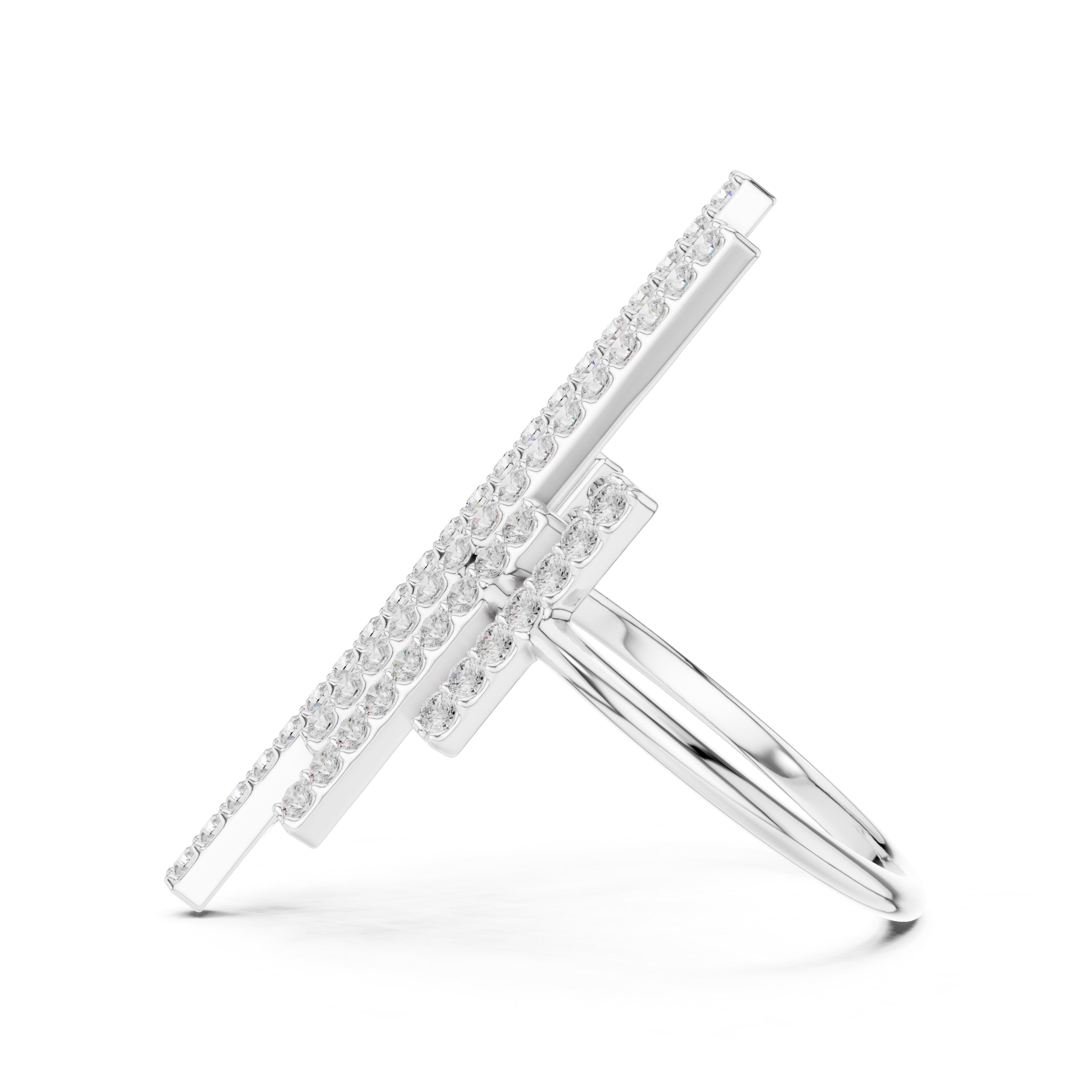 The Metropolis Pavé Statement Ring White Gold