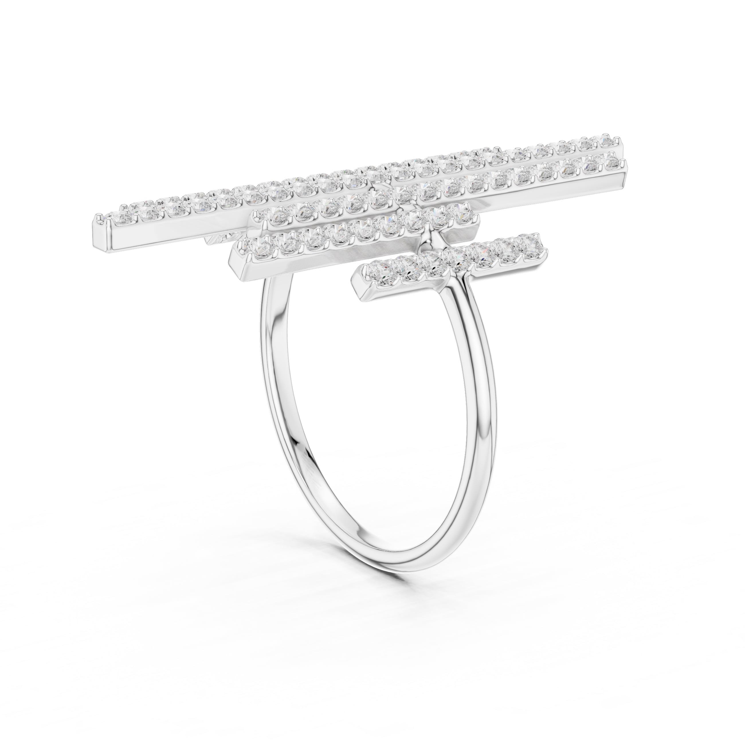 The Metropolis Pavé Statement Ring White Gold